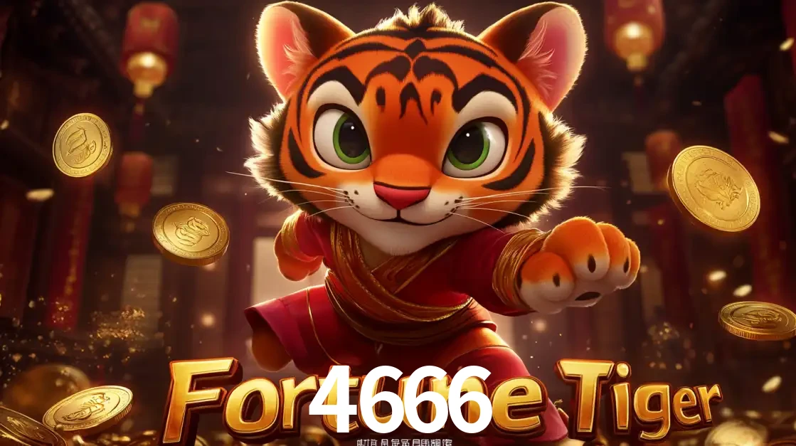 O carismático mascote do jogo de slot Fortune Tiger, um tigre fofo em pose de artes marciais, pronto para trazer sorte e multiplicadores de ganhos no cassino online 4666.